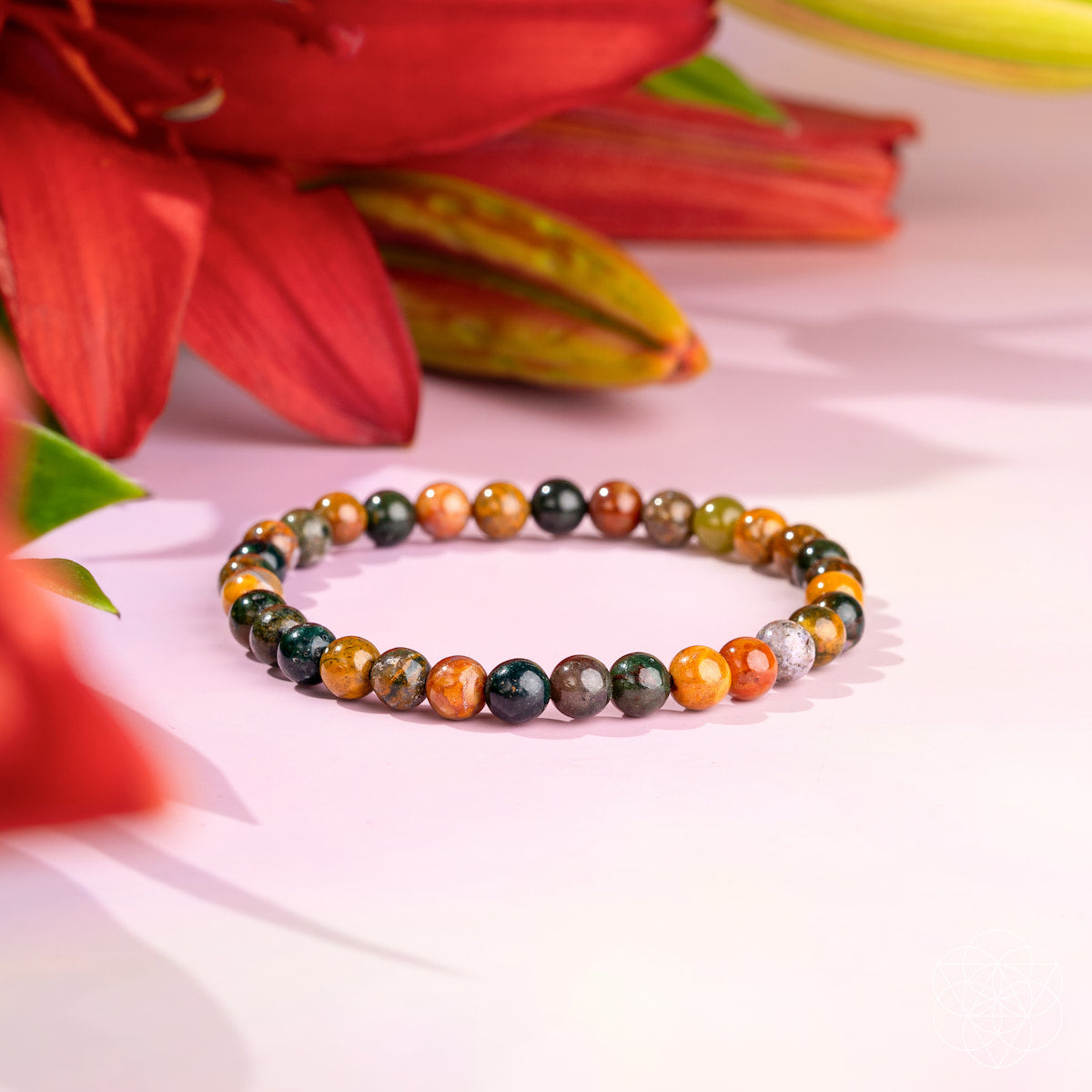 Ocean Jasper Crystal Bracelet – 6mm Natural Stone Beads
