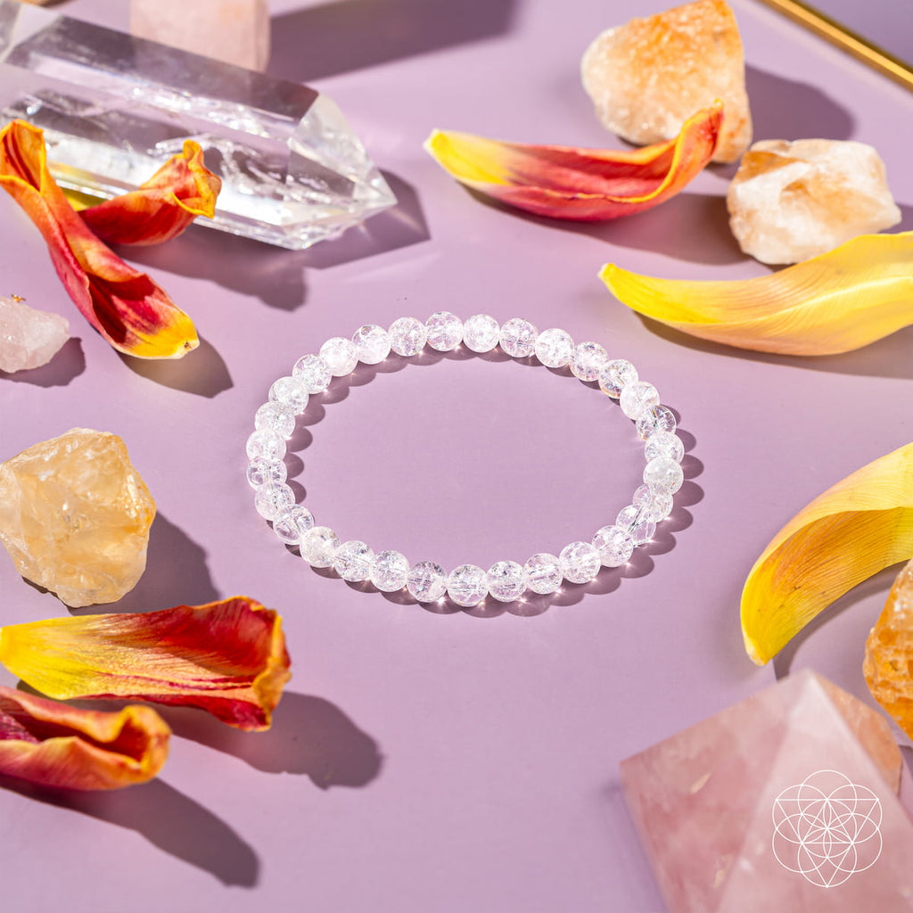Ice Quartz Crystal Bracelet – 6mm Natural Stone Beads
