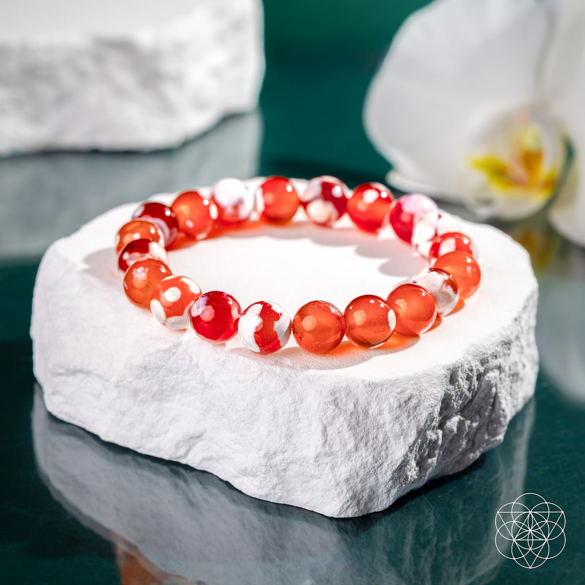 Carnelian & Orca Agate Crystal Bracelet – Natural Stone