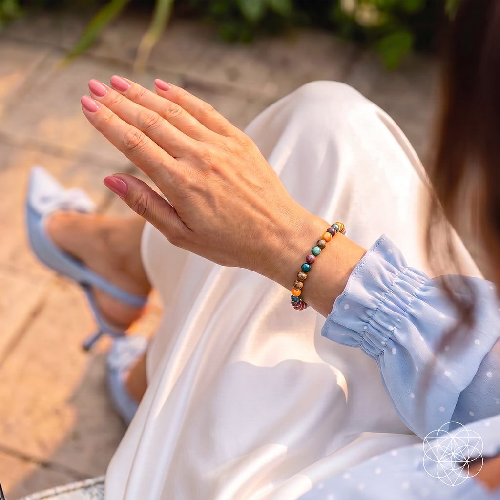 Ocean Jasper Crystal Bracelet – 6mm Natural Stone Beads