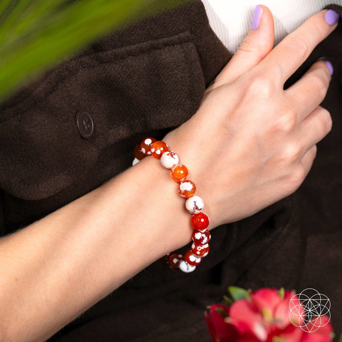 Carnelian & Orca Agate Crystal Bracelet – Natural Stone
